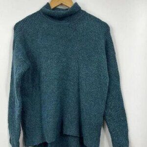 Madewell Wafflestitch Turtleneck Sweater Blue Size Medium